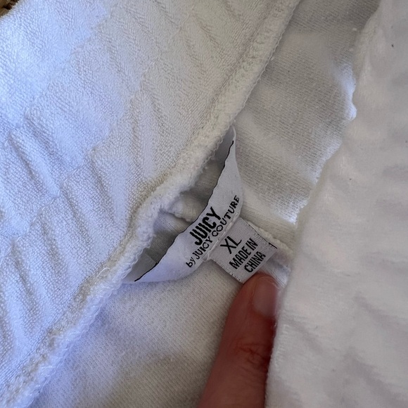 Juicy Couture White Terry Cloth Wide Leg Sweatpants Pants Womens Large - Picture 5 of 6